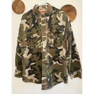 Vintage 90's Men's Camo Button Up Outdoorsy Vibe Gorpcore Winchester Size‎ Large
